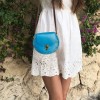 Sac à rivets effet cuir bleu