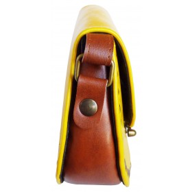 Sac à rivets effet cuir jaune