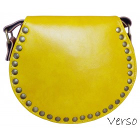 Sac à rivets effet cuir jaune