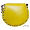 Sac à rivets effet cuir jaune
