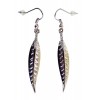 Boucles d'oreilles fines et légères, plumes argentées