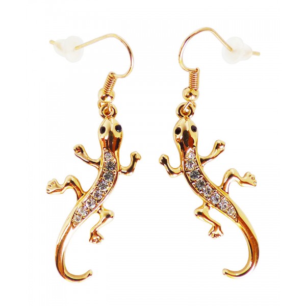 Boucles d'oreilles lézards dorés