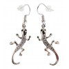 Paire de boucles d'oreilles lézards argentés
