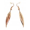 Boucles d'oreilles fines plumes dorées