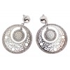 Boucles d'oreilles arabesques argentées mobiles