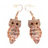 Boucles d'oreilles hibou dorés