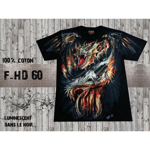 T-shirt dragon luminescent