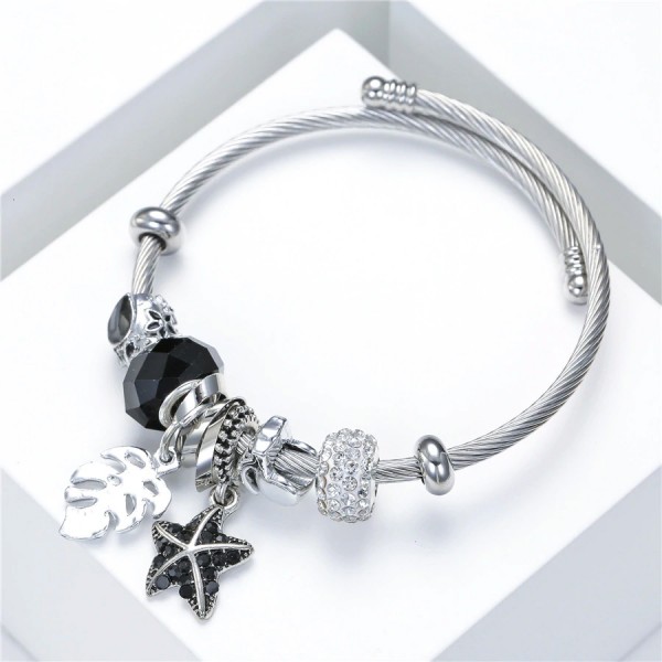 Bracelet bangle acier et strasses