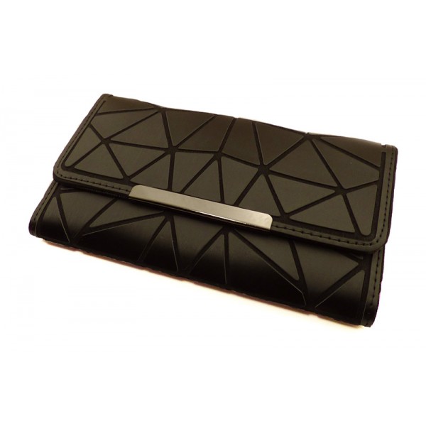 Portefeuille noir à motif diamants