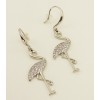 Boucles d'oreilles flamands roses argentés