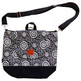 Sac transformable Black flowers