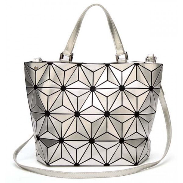 Sac à main shopping silver argent fleurs origami