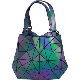 Sac à shopping motifs Diamants à reflets irisés