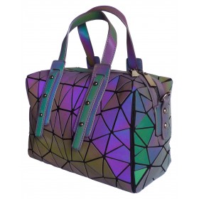 Sac Cubic motifs Diamants à reflets irisés origami