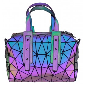 Sac Cubic motifs Diamants à reflets irisés origami