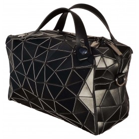 Sac cubic à bandoulière motif diamant noir