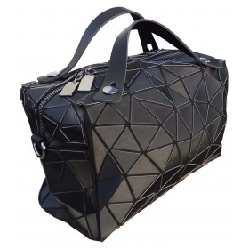 Sac cubic à bandoulière motif diamant noir