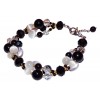 Bracelet Fleuri Noir agates et cristal
