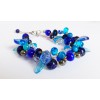 Bracelet Fleuri Lapis Lazuli, cristal, agates et perles de verre