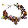 Bracelet fleuri œil de tigre, hématite et perles de verre.