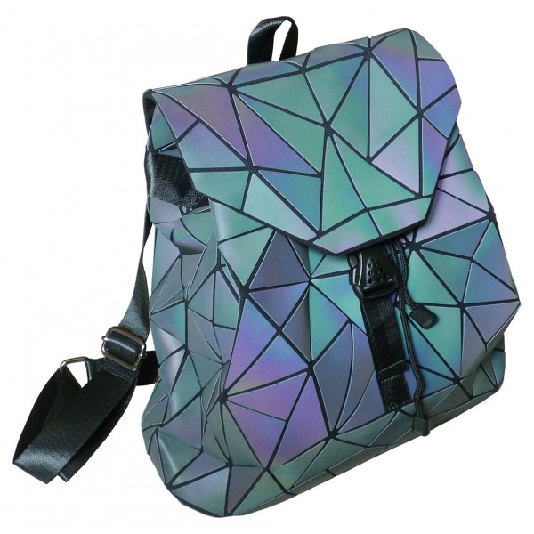 Sac à dos motifs origami diamants couleurs irisées