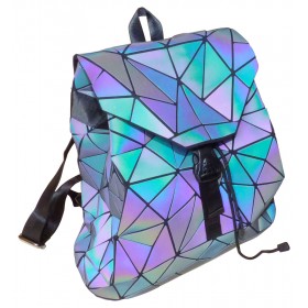 Sac à dos motifs origami diamants couleurs irisées