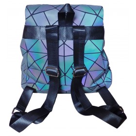 Sac à dos motifs origami diamants couleurs irisées