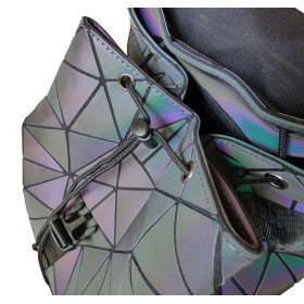 Sac à dos motifs origami diamants couleurs irisées