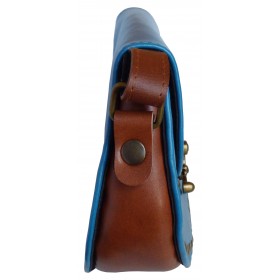 Sac à rivets effet cuir bleu